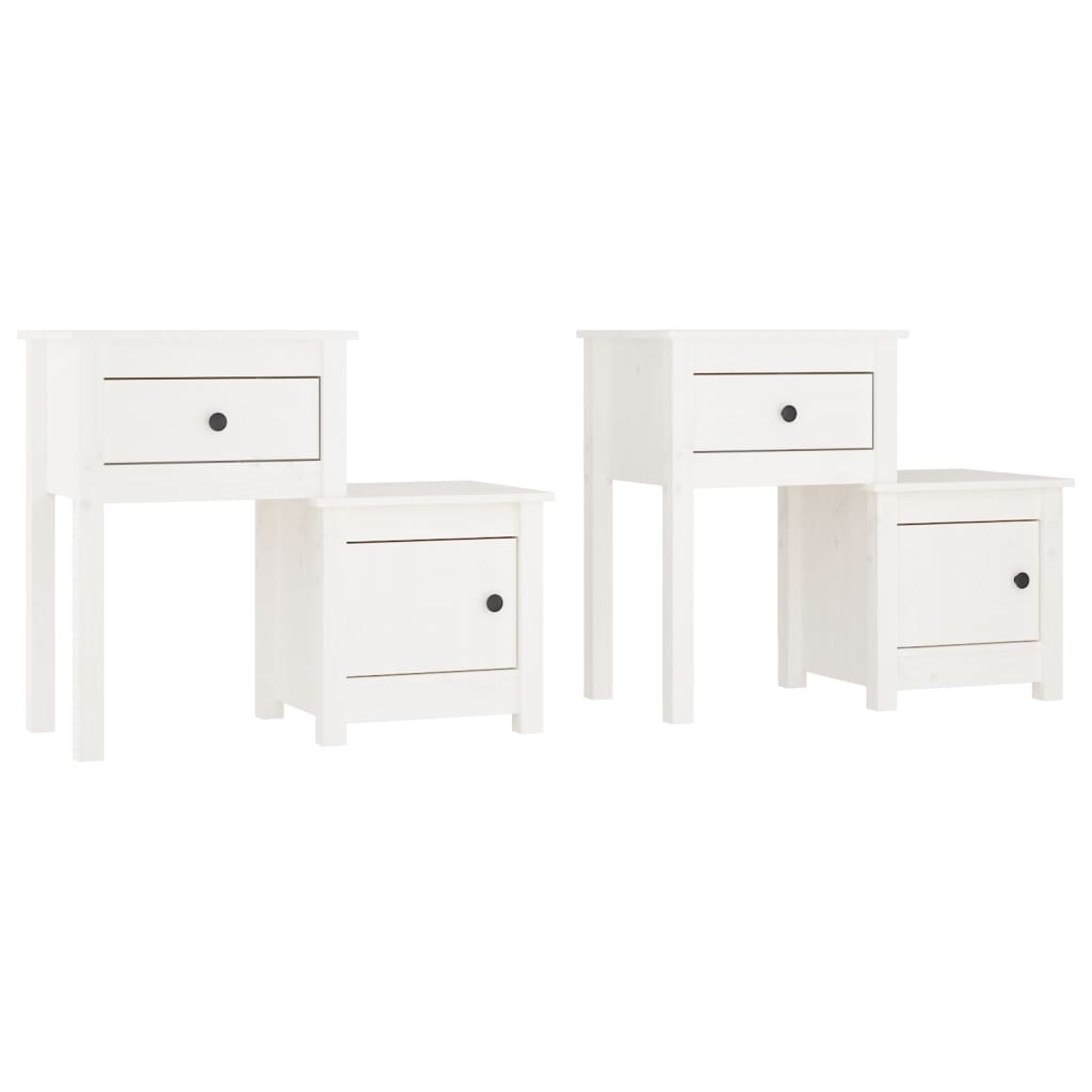 Vidaxl Mesitas de Noche 2 Unidades Madera de Pino 79,5x38x65,5 Cm Natural