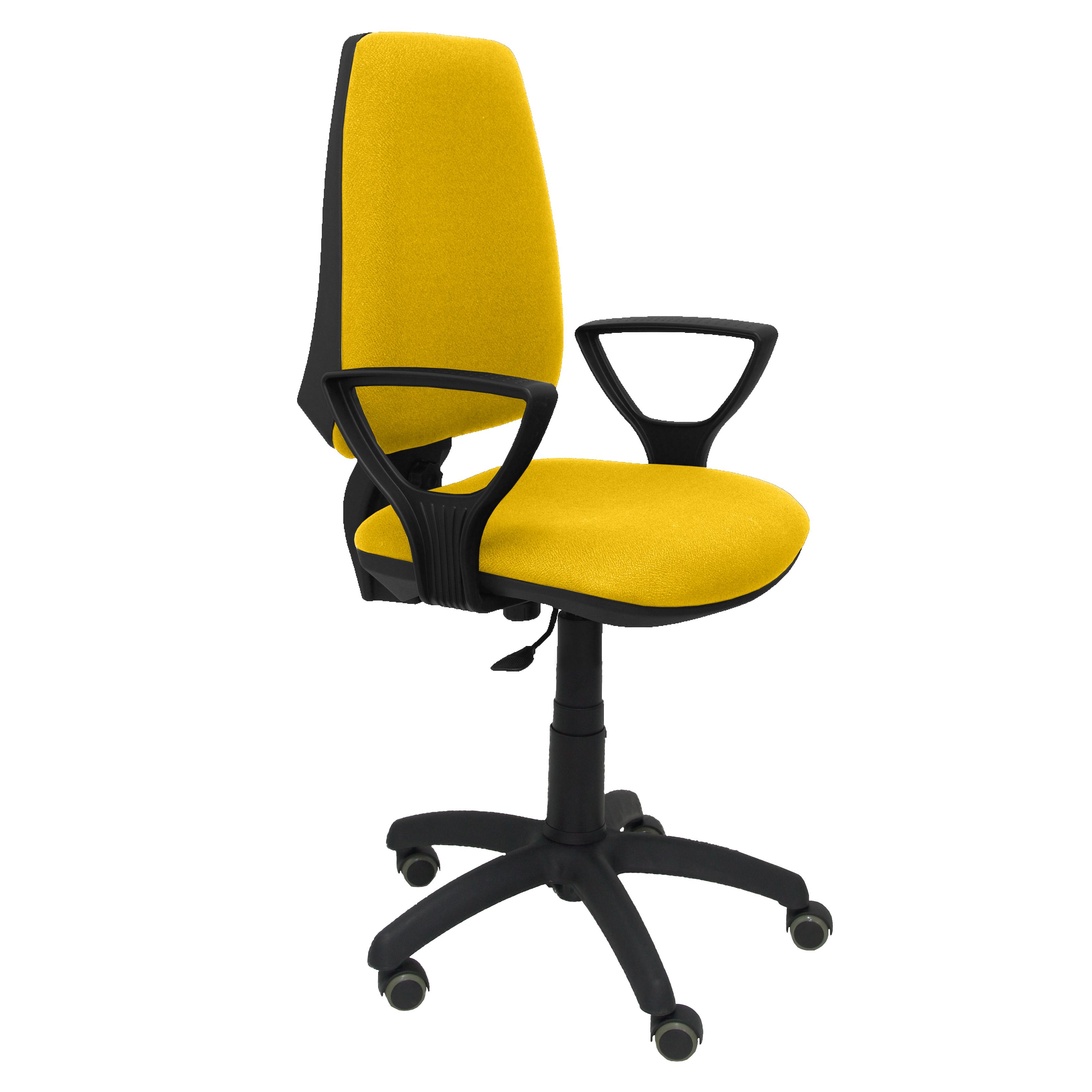 Piqueras Y Crespo Silla de Oficina Ergonómica con Brazos Fijos y Ruedas de Parqué