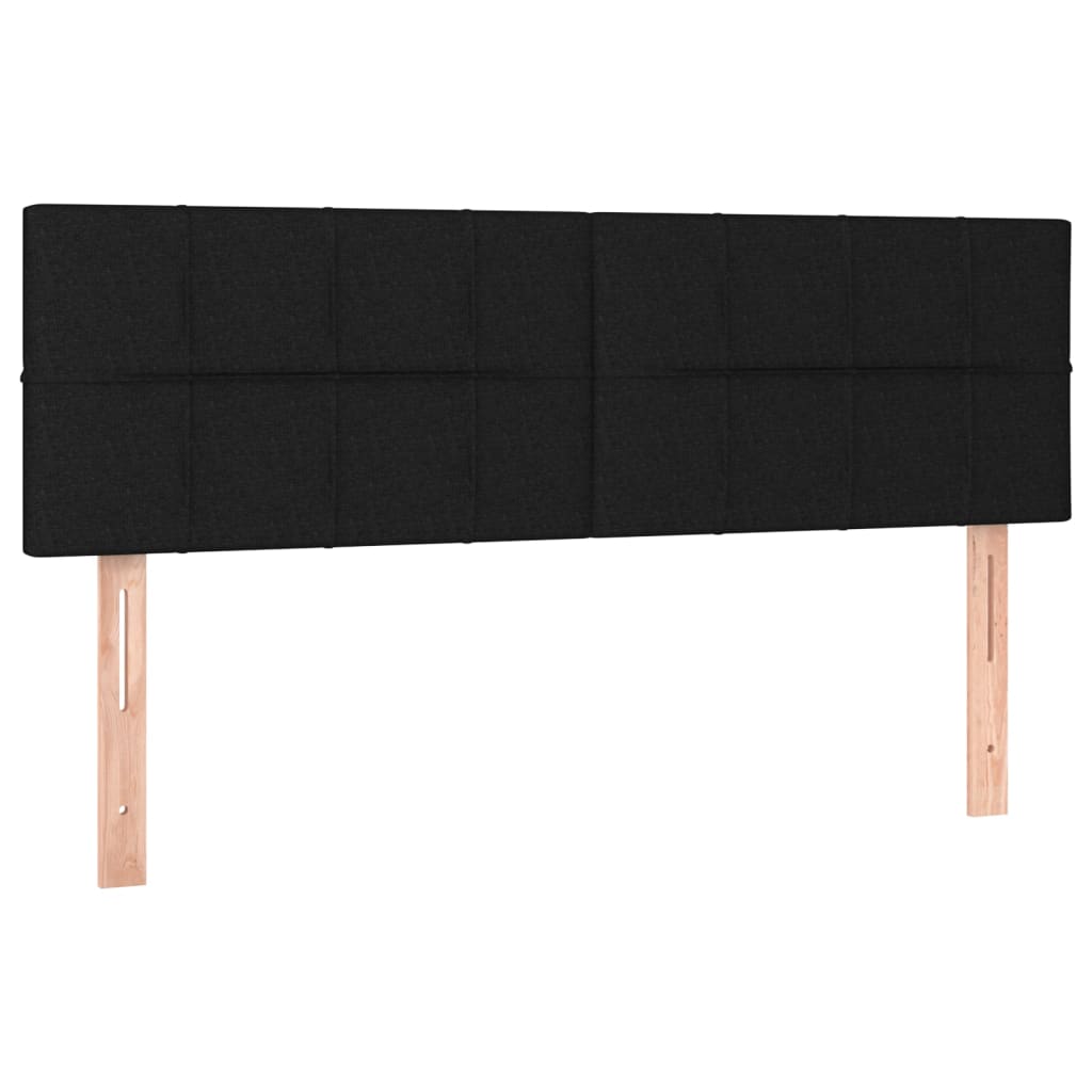vidaXL Cabecero con LED de tela negro 144x5x78/88 cm