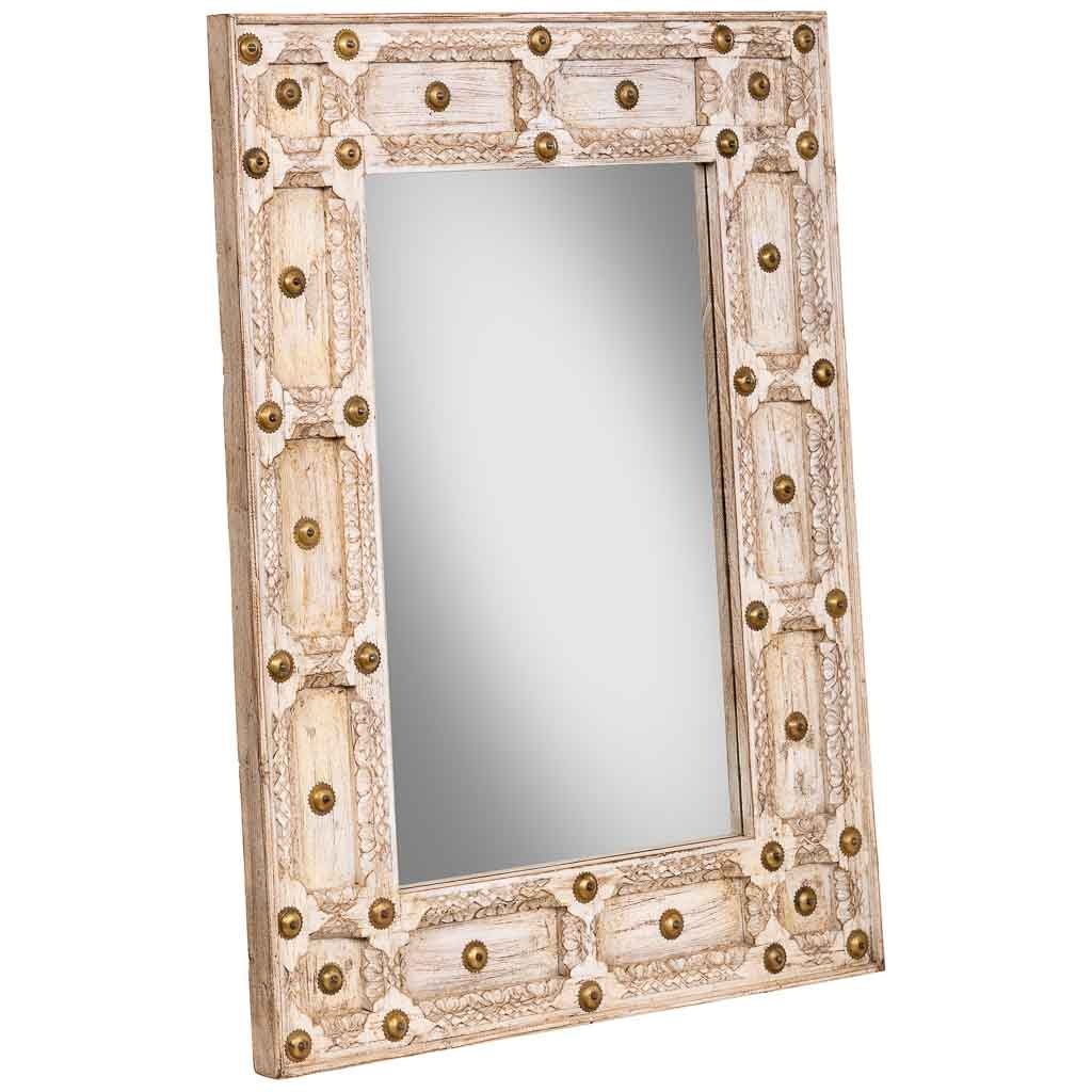 Wonderlust Deco - Espejo de madera artesanal marrón, 80x4x107h cm Marrón 80x4x107h cm