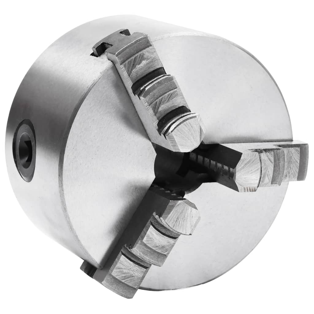 vidaXL Mandril de Torno Autocentrante de 3 Mordazas Acero Bricolaje Dimensiones 80 mm, 100 mm, 125 mm