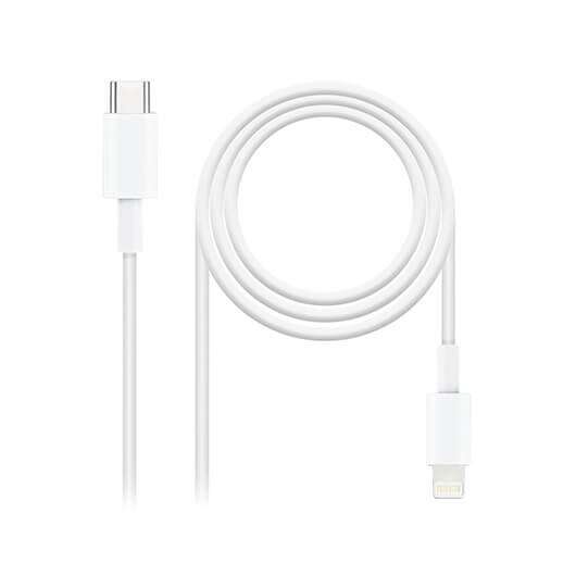Nanocable cable usb-c macho a lightning macho 1m - color blanco