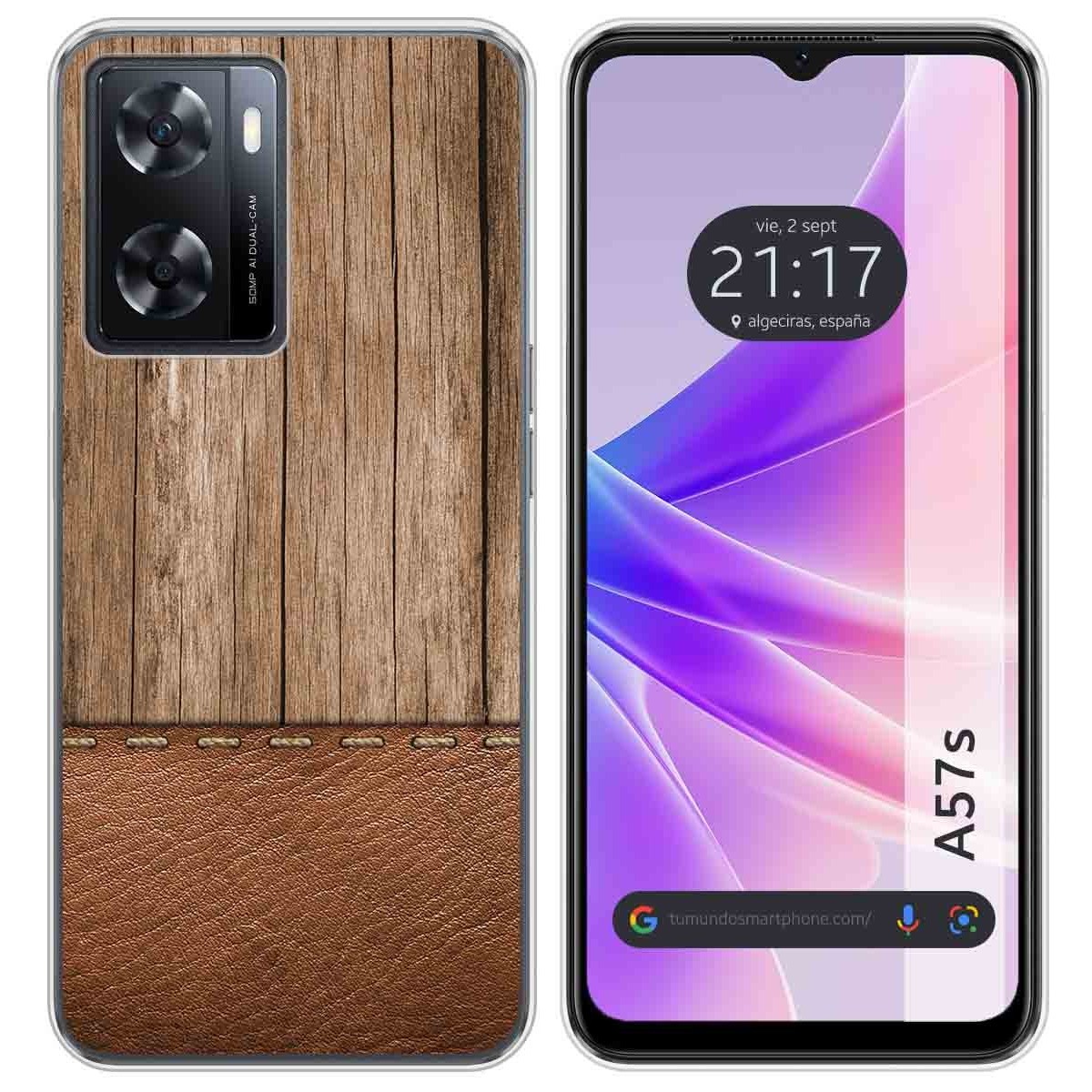 Funda Silicona para Oppo A57s diseño Madera 09 Dibujos