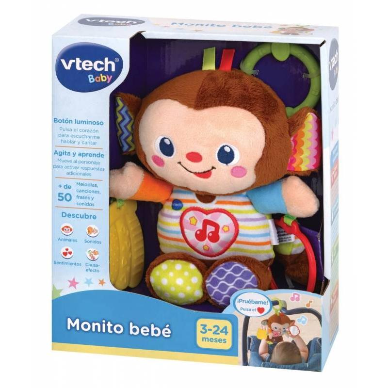 Vtech Monito Bebé Sonajero Peluche Mordedor Plátano Espejo Animales Amistad Empatía