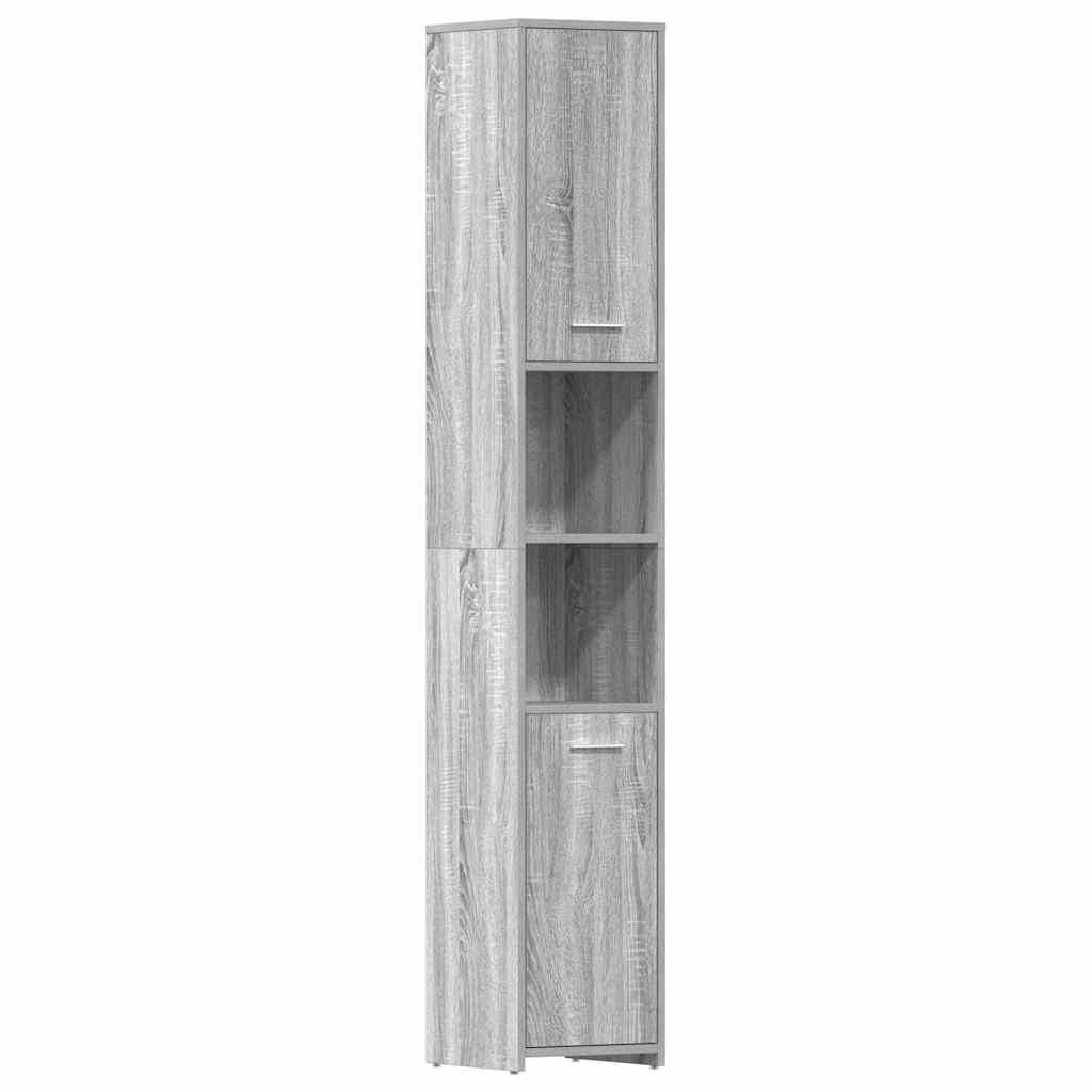 vidaXL Armario de baño madera contrachapada gris Sonoma 30x30x183,5 cm