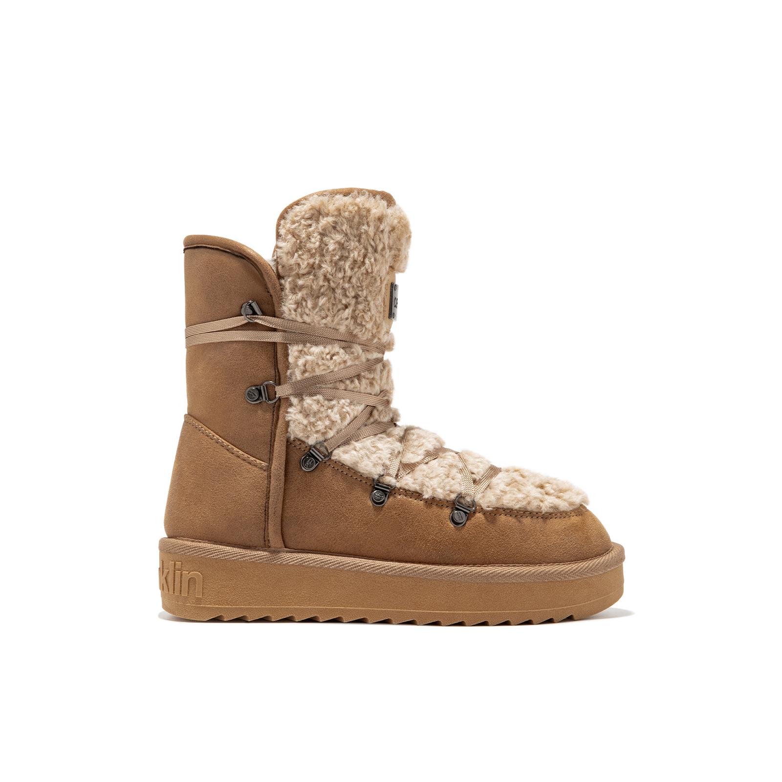 D.Franklin Botas Australianas de Corte Bajo Nordic Basic    Camel  - Botas para Mujer - Moda casual Mujer
