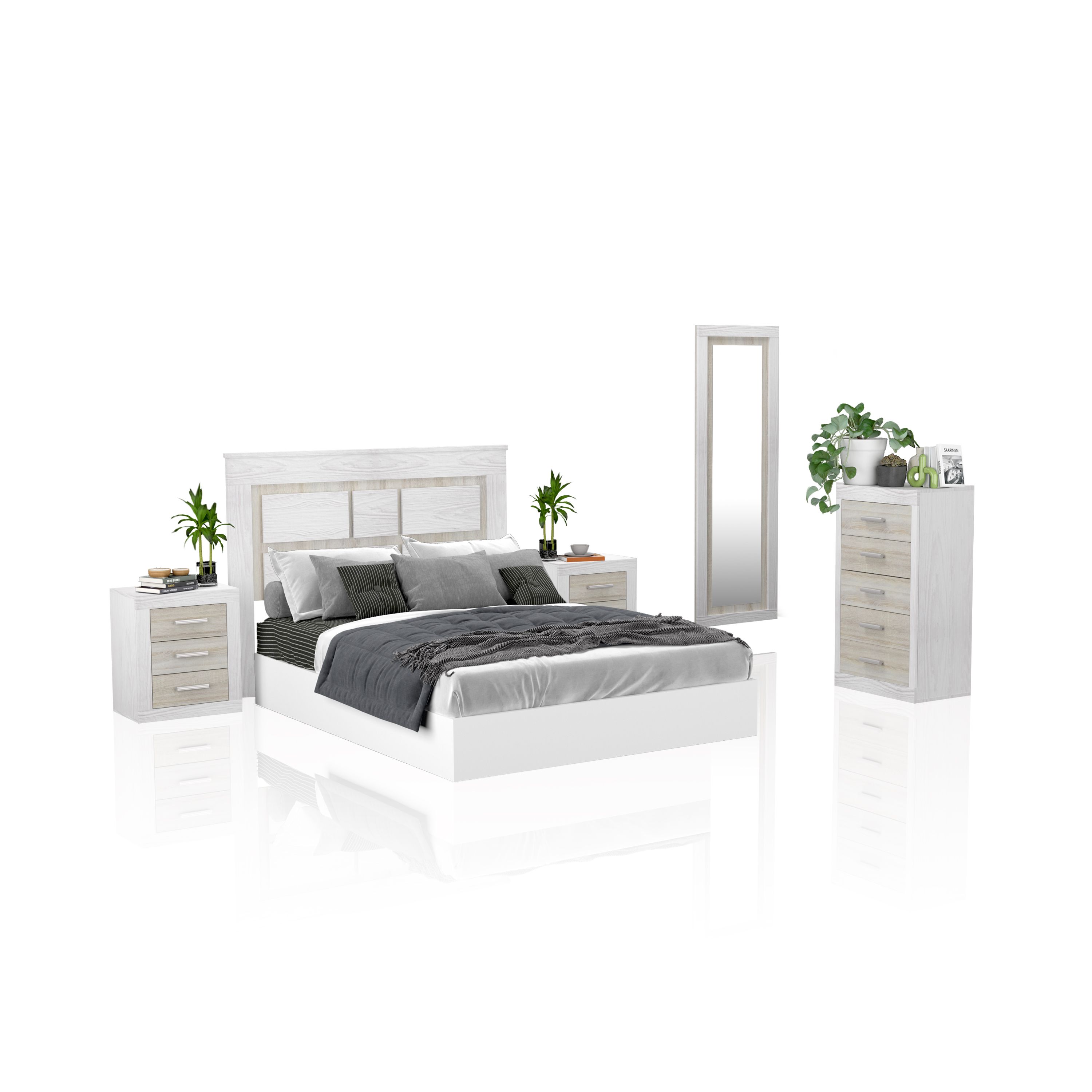 duehome - Duehome Conjunto Dormitorio Kira 5C | Diseño Elegante y Moderno