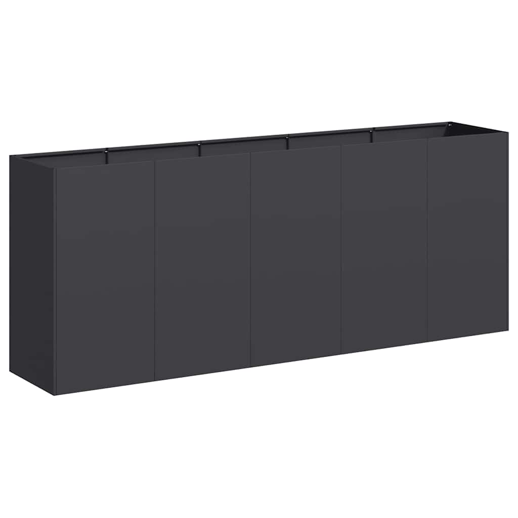 vidaXL Jardinera de acero laminado en frío negro 200x40x80 cm
