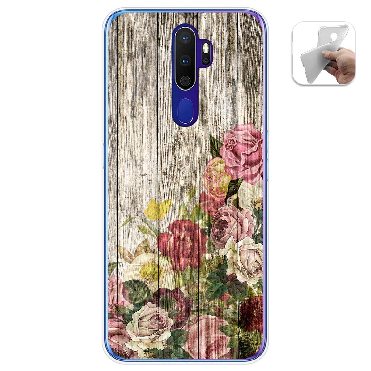 Tumundosmartphone Funda Gel Tpu para Oppo A9 2020 diseño Madera 08 Dibujos