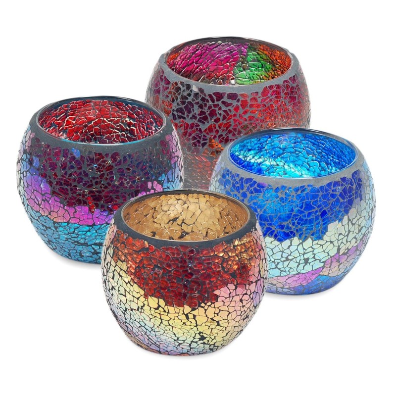 SIGNES GRIMALT Porta Velas Coloridos Colección India Decoración Jarrones 4 Unidades