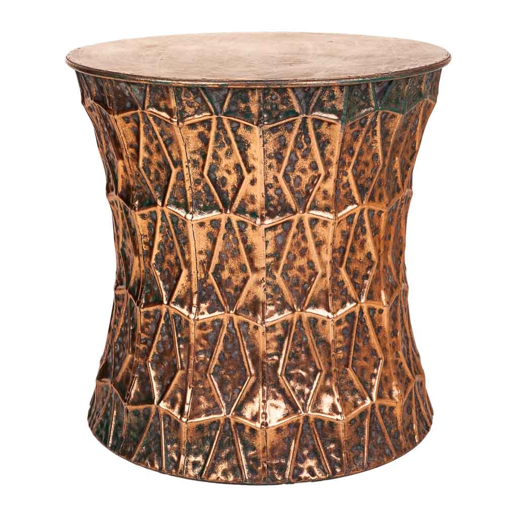 WANDERLUST DECO Taburete de metal dorado 35.5x35.5x34h cm