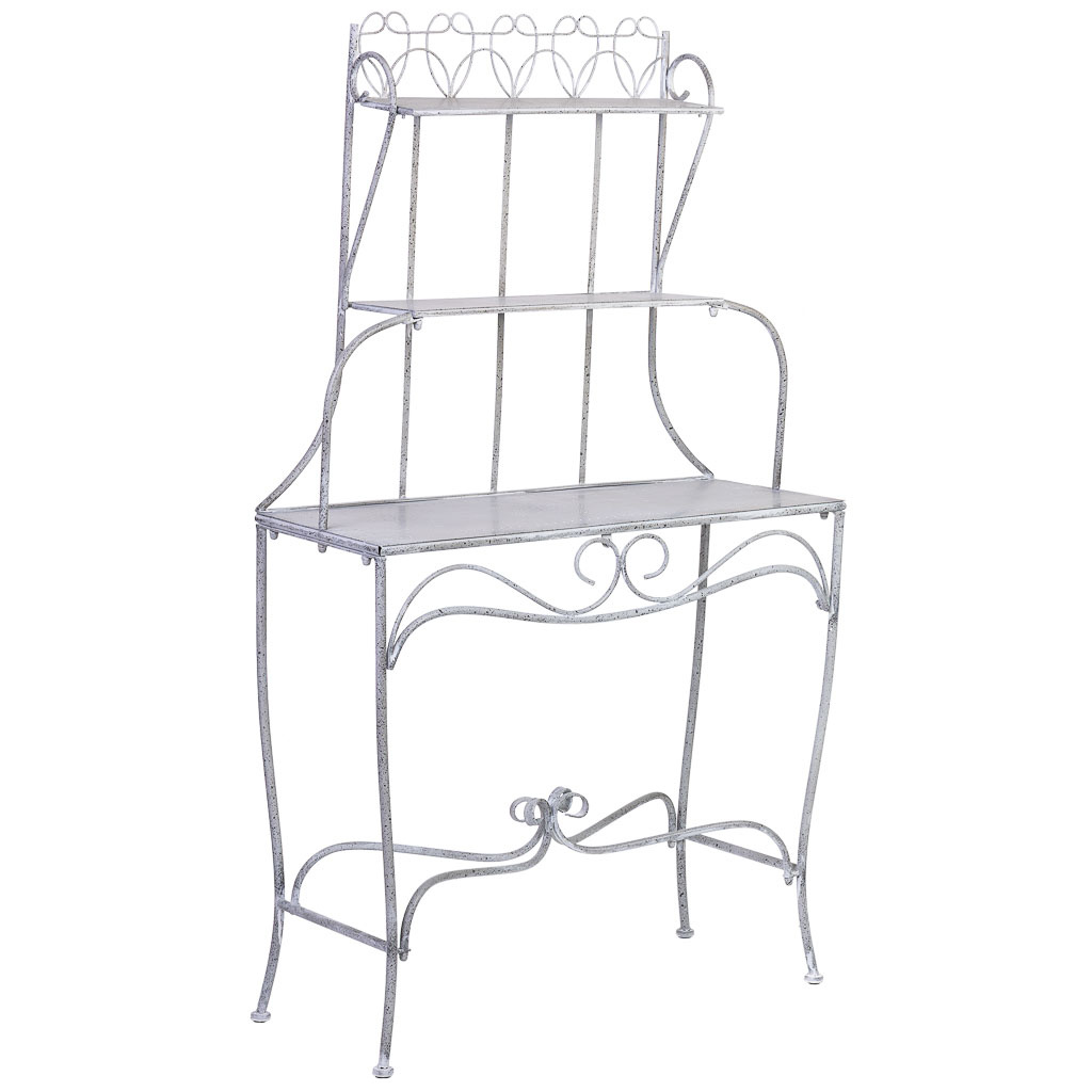 Wonderlust Deco - Expositor estantería de metal con 2 baldas 90.81x36.83x158.12h cm Gris 90.81x36.83x158.12h cm