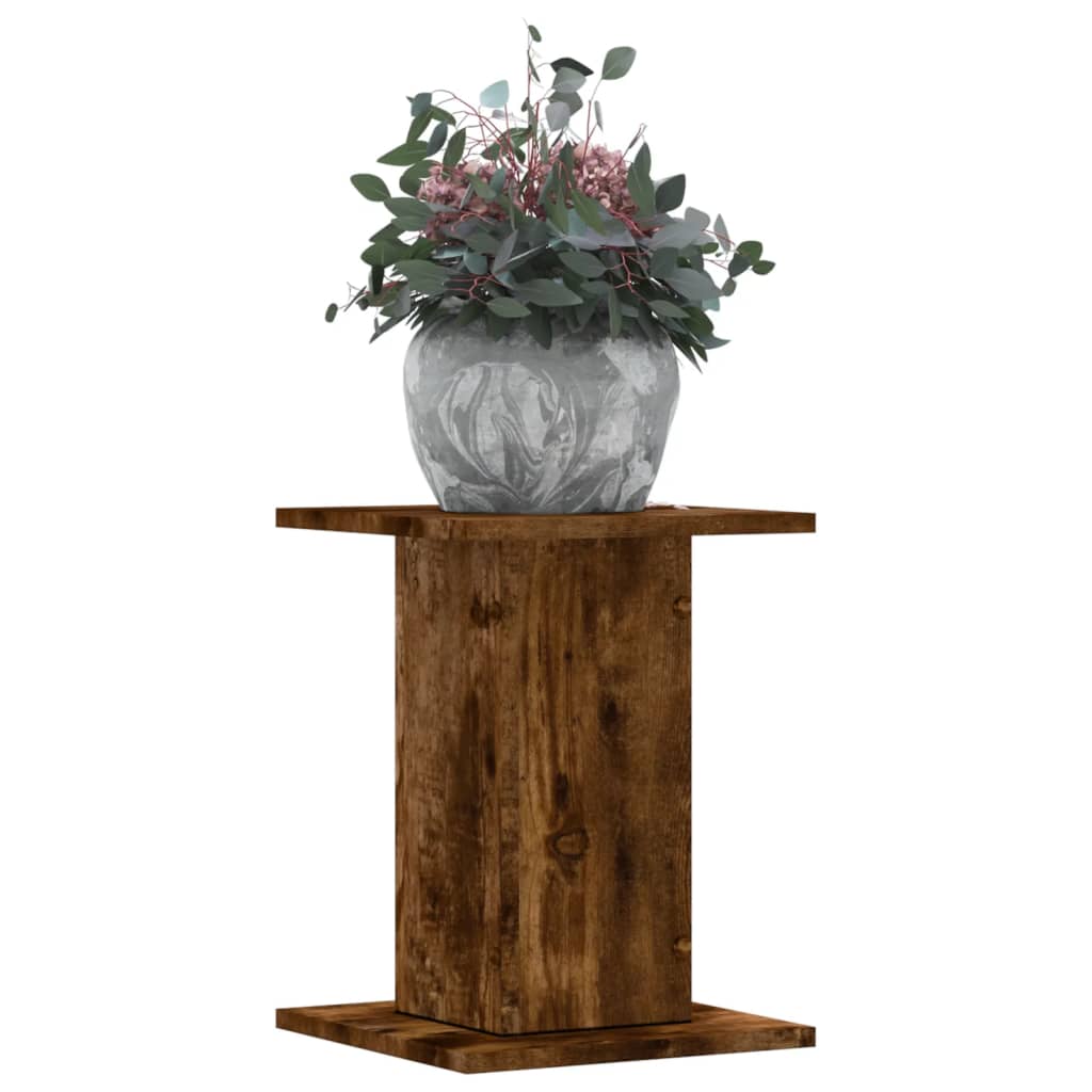 vidaXL Soportes de plantas 2 uds madera ingeniería 30x30x40 cm Color Blanco,  Negro,  Gris hormigón y mas
