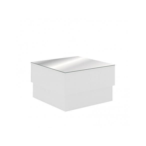 Momma Home MOMMA HOME Mesa Centro TYRPA Blanca con Vidrio Espejo 60x60x35 Cm - Hogar