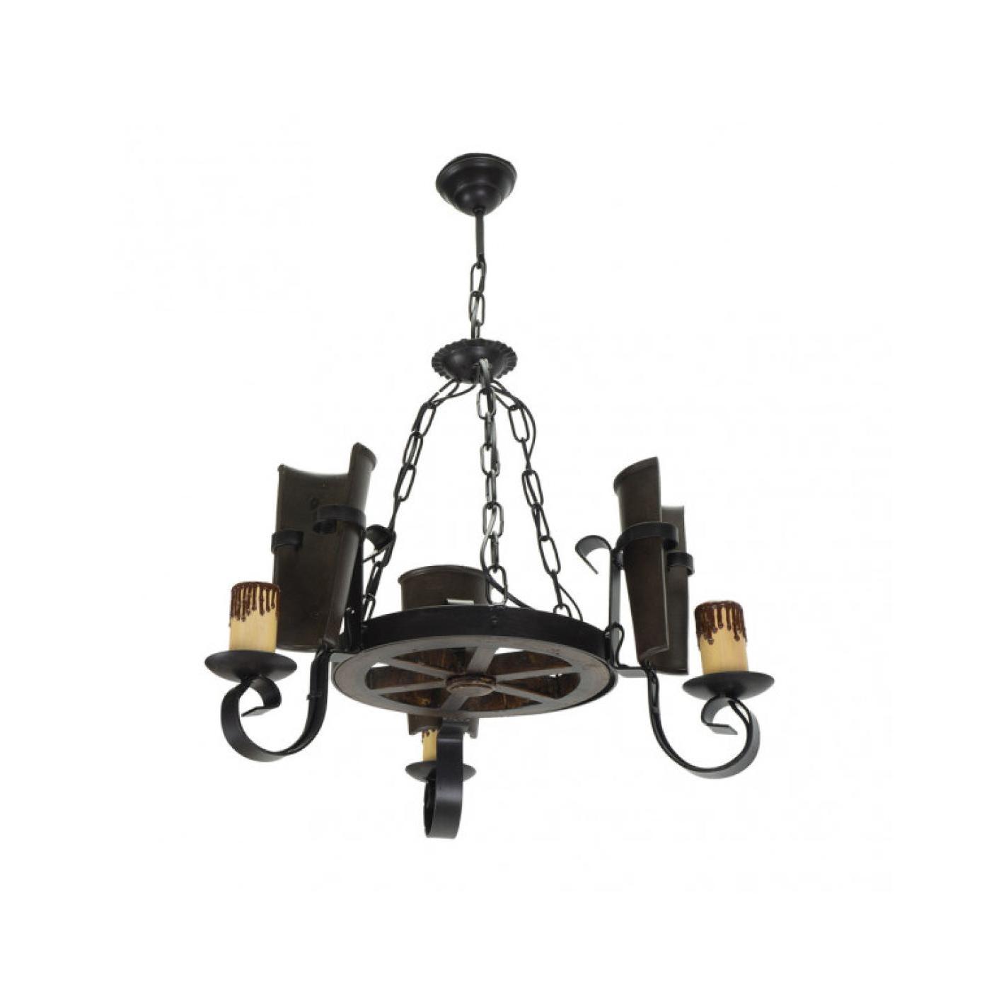 Fabrilamp - Lampara Cantina 3xe27 Marron Regx50x50 Cm