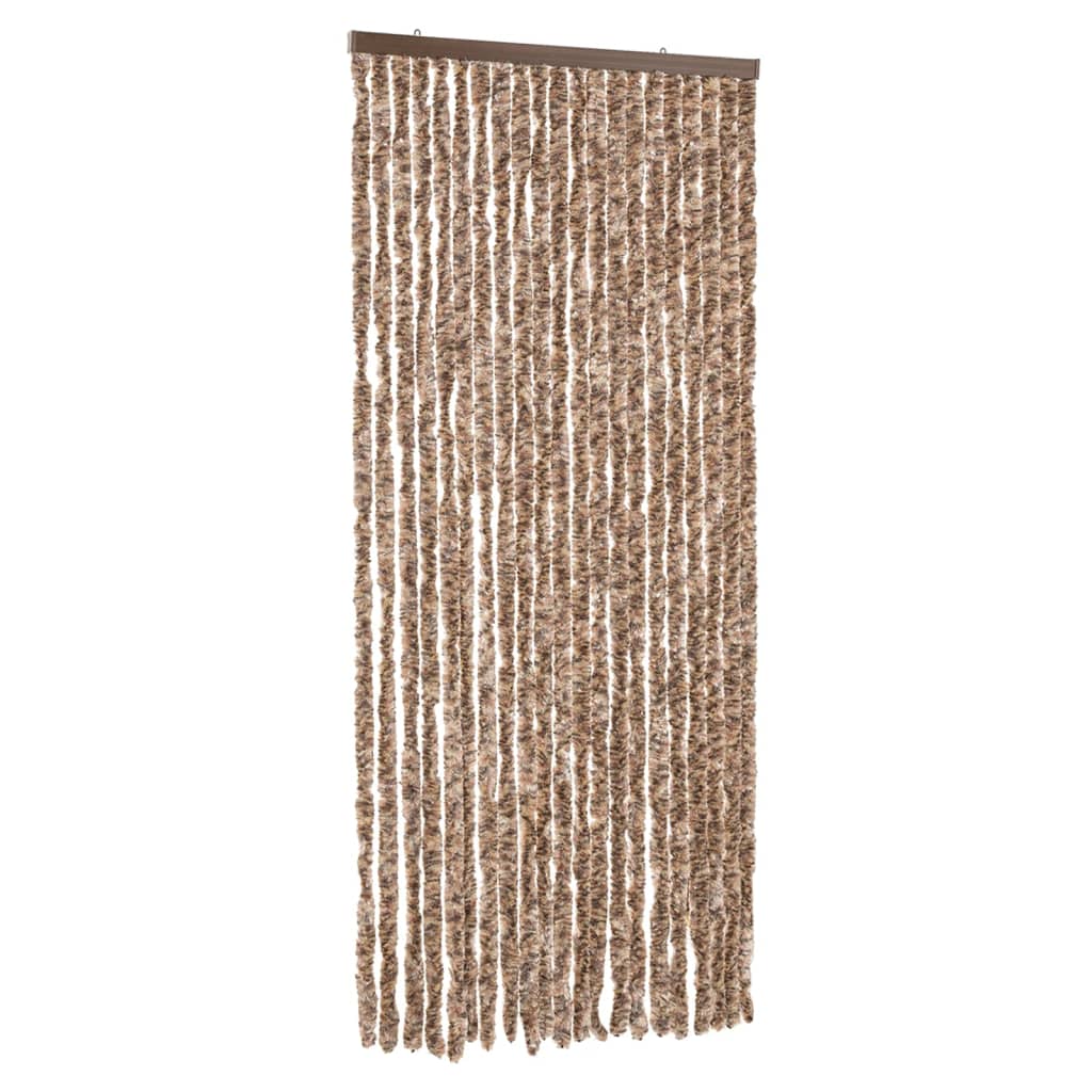 vidaXL Cortina Antimoscas Persiana Protección Chenilla 90x200 cm Color Beige,  Beige y marrón,  beige and dark brown y mas