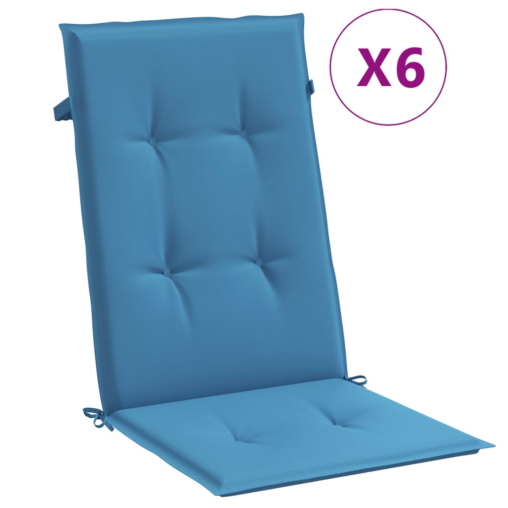 Vidaxl Cojines para Silla Respaldo Alto 6 Uds Tela Color Antracita Melange