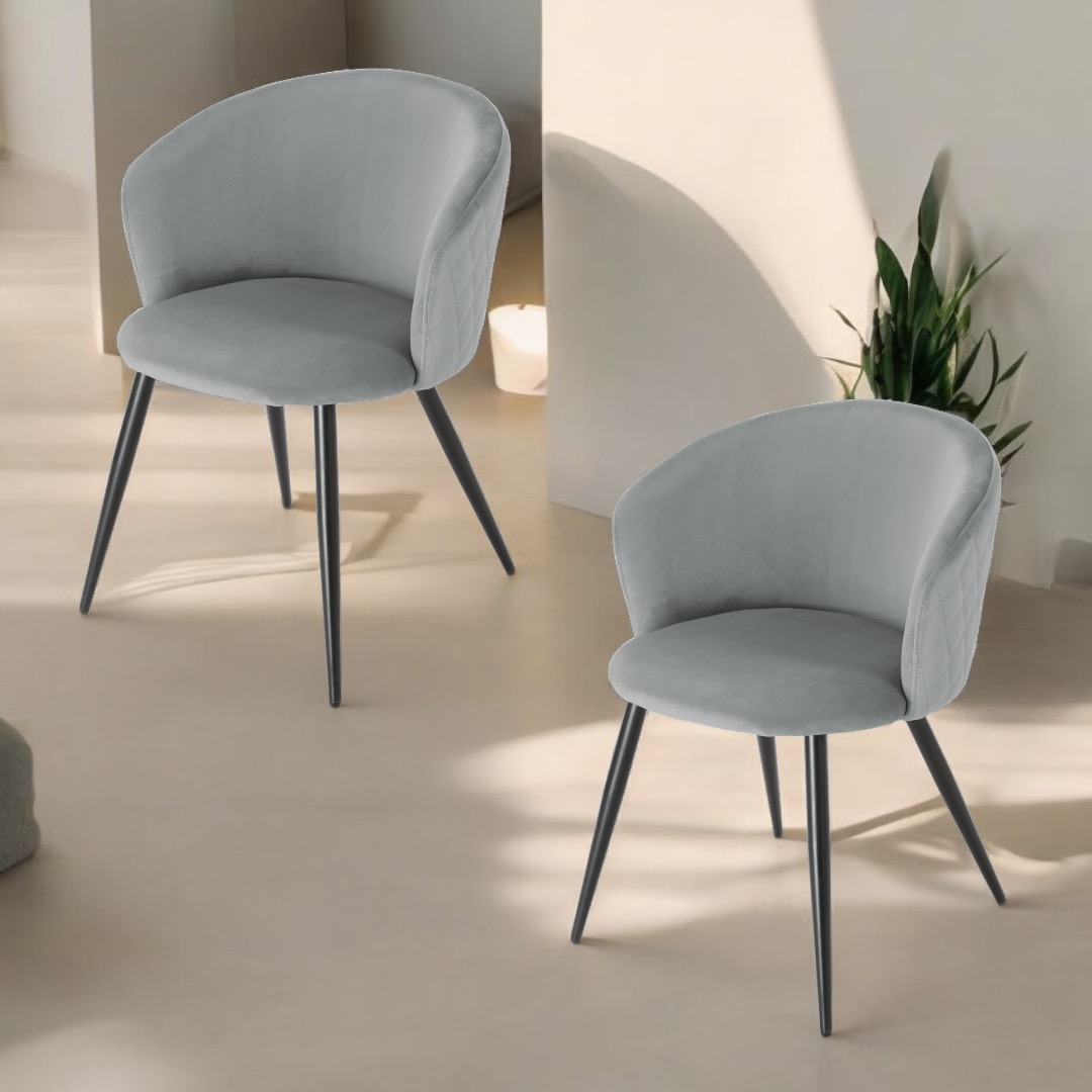 Conjunto de 2 Sillón Moderno Terciopelo Respaldo Rombos Sueña y Descansa