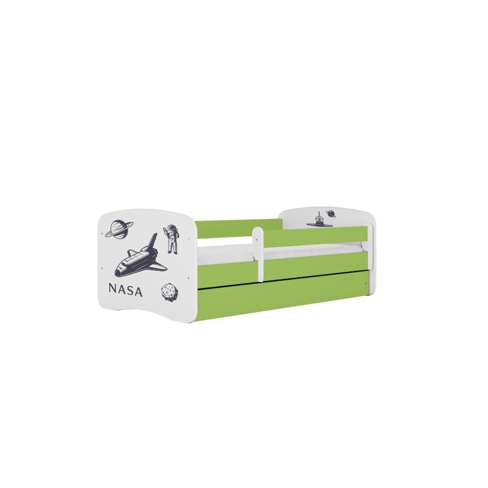 Cama 180 x 80 cm Kocot Kids com colchão BabyDreams Nasa Green