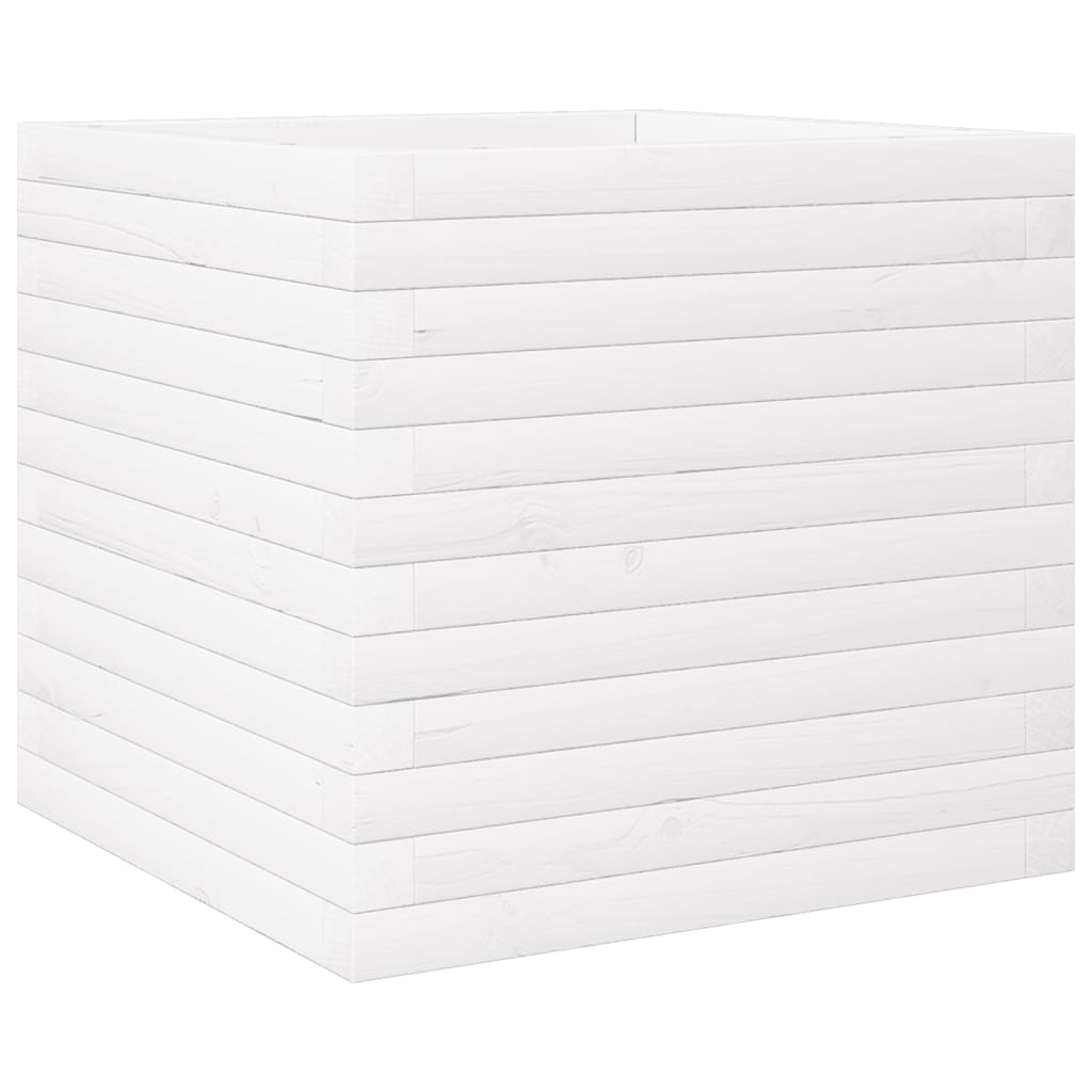 vidaXL Jardinera madera de pino impregnada 50x50x46 cm Color Pino natural,  Blanco,  Marrón cera y mas