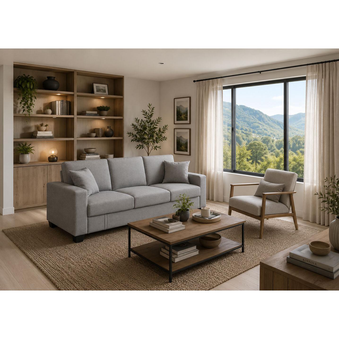 Sofa Cama Keyla con Arcon, 210cm Gris