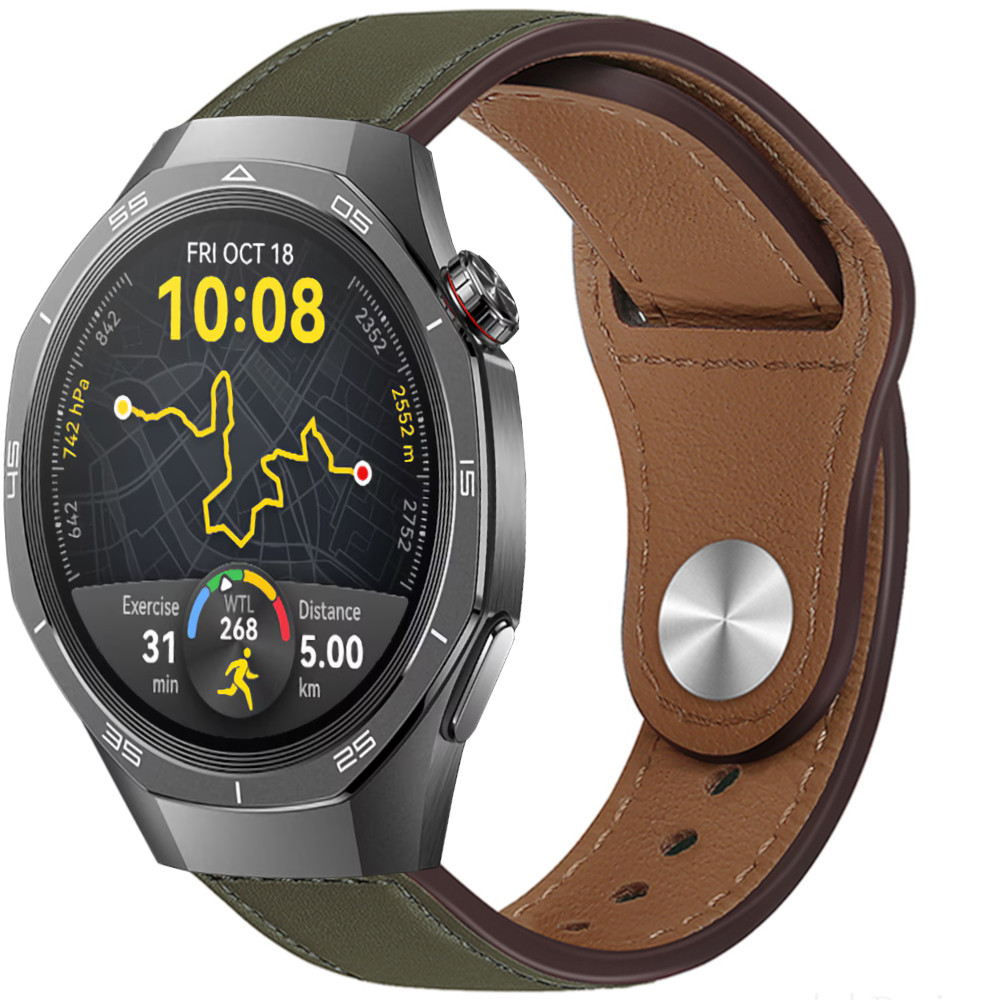Correa de Piel para Amazfit GTR 4 / Bip 5 / Garmin Vivoactive 4 / Hua Watch GT 5 - 46mm / GT 5 - 46mm / GT 4 - 46mm, Modelo Cuero Bucle Ancho 22mm