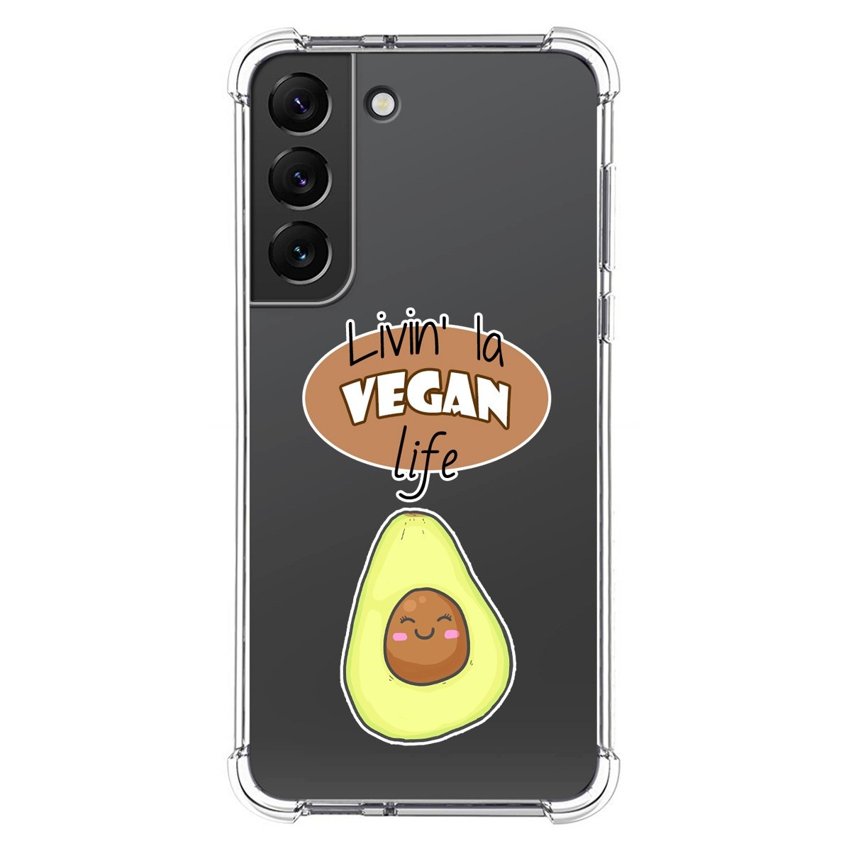 Funda Silicona Antigolpes para Samsung Galaxy S22 5G diseño Vegan Life Dibujos