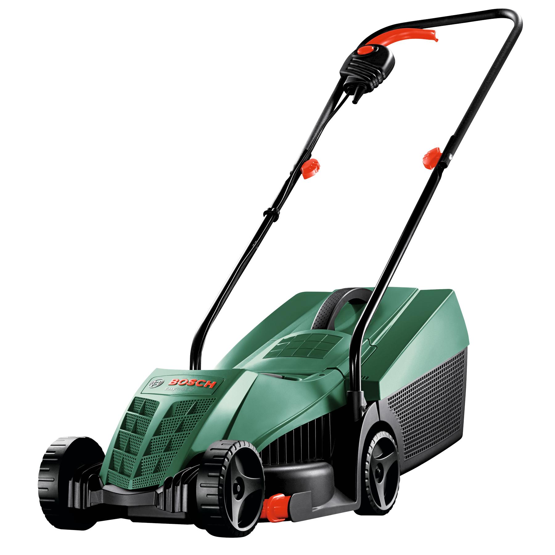 Bosch - Cortacésped eléctrico EasyRotak 32-235 1200 W, ancho de corte 32 cm, altura 20–60 mm, depósito 31 L, peines laterales para jardín para cortar los bordes