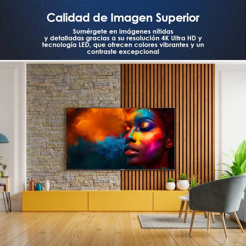 TV Hyundai HTV5500UV VIDAA 55" LED 4K Ultra HD  | Frameless, Acceso directo a Apps en mando