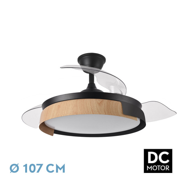 FABRILAMP VENTILADOR 72W PROVENZA NEGRO/MADERA Ø107