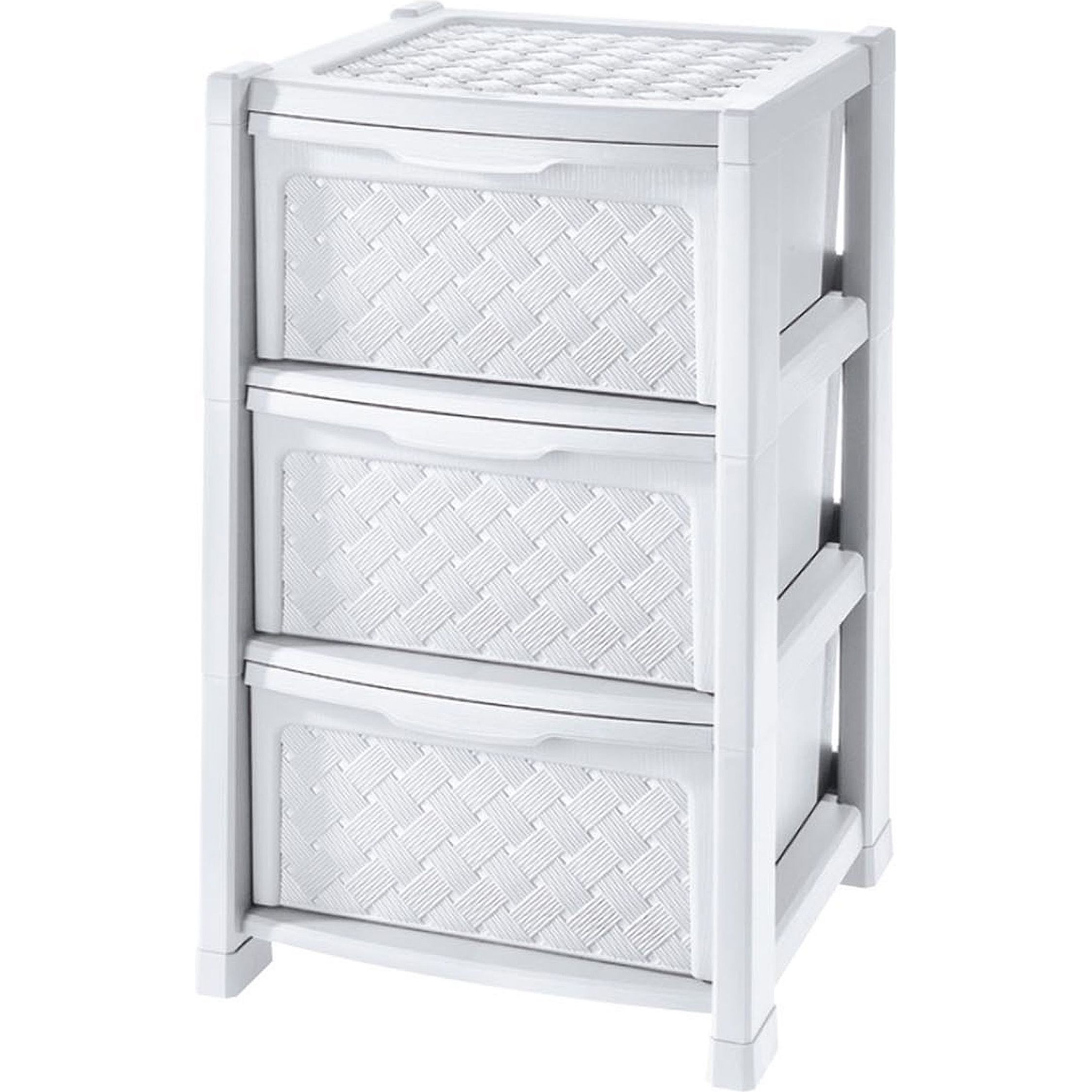 Tontarelli - Cajonera 3 cajones Arianna blanco - Funcional y versátil, Organizadora para espacios reducidos, Resistente y duradera, Diseño moderno y elegante, Ahorra espacio