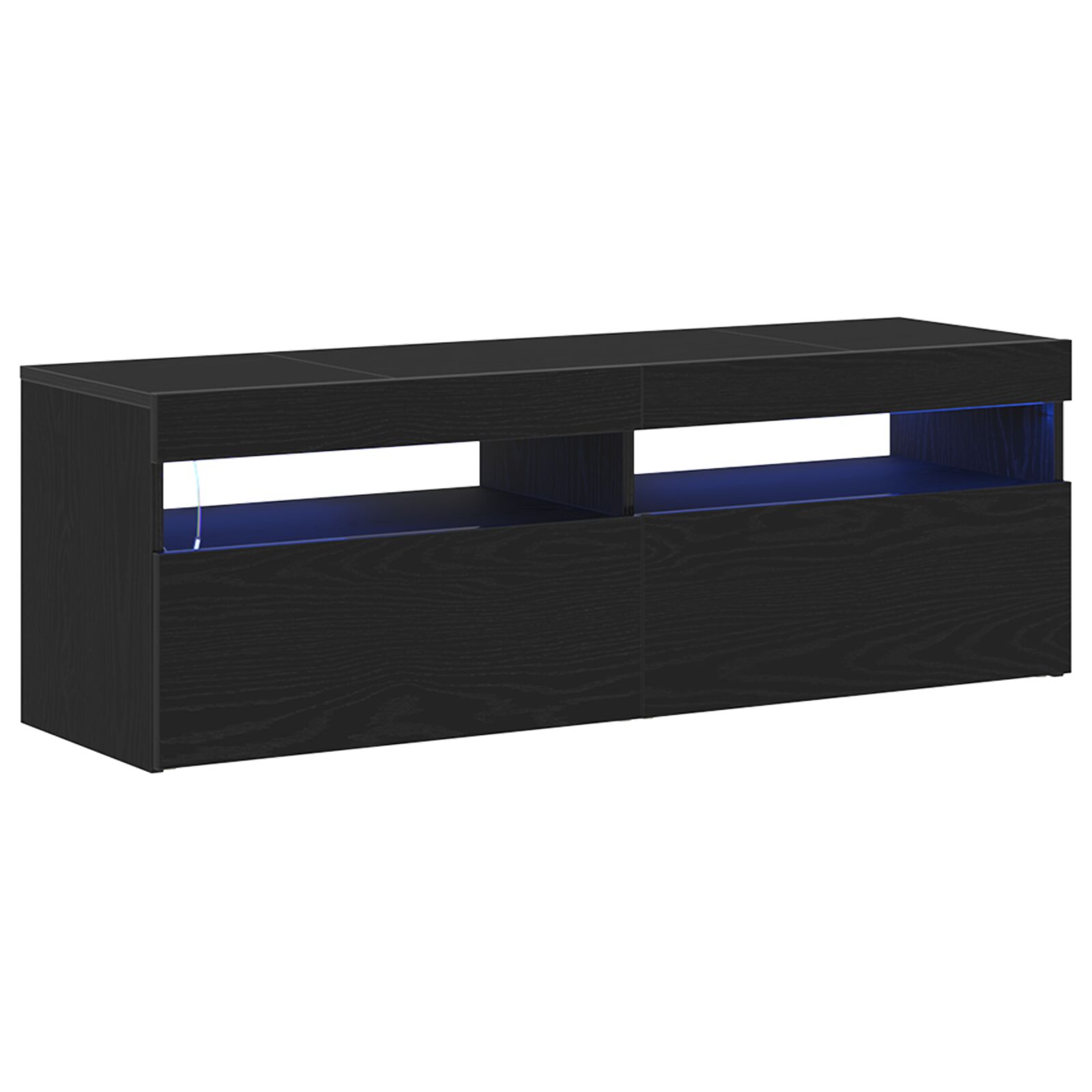 Mueble de TV vidaXL con LED Negro Roble 120x35x40 cm Madera elaborada