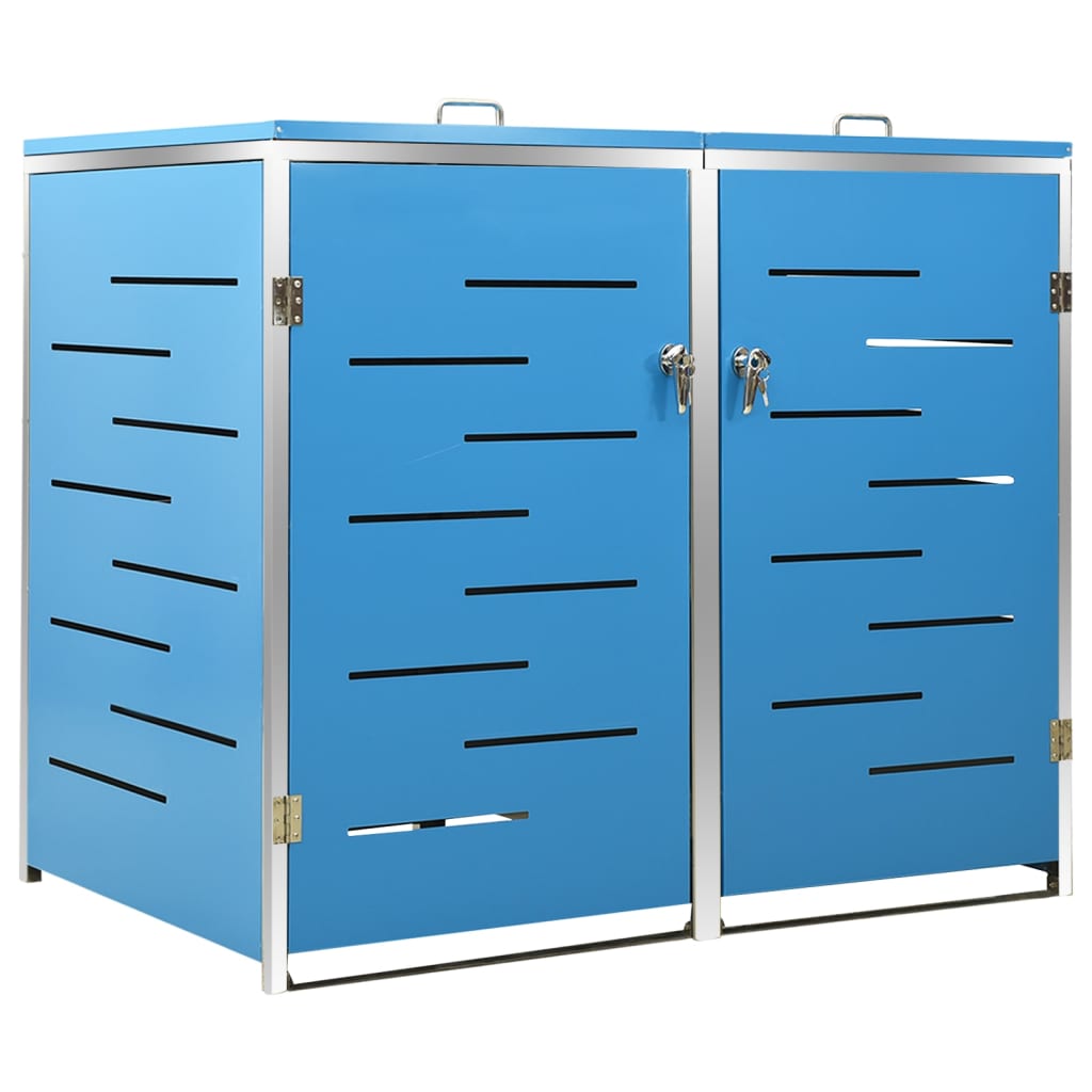 vidaXL Cobertizo para dos contenedores basura acero 138x77,5x112,5 cm