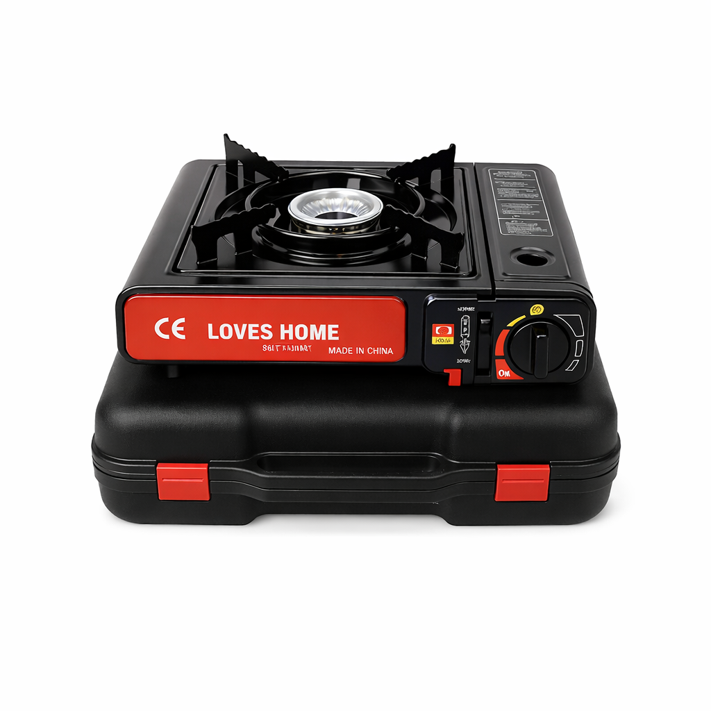 Hornillo de Gas Butano y Cartucho Portátil | Cocina de Gas para Camping 2 en 1 con Maletín