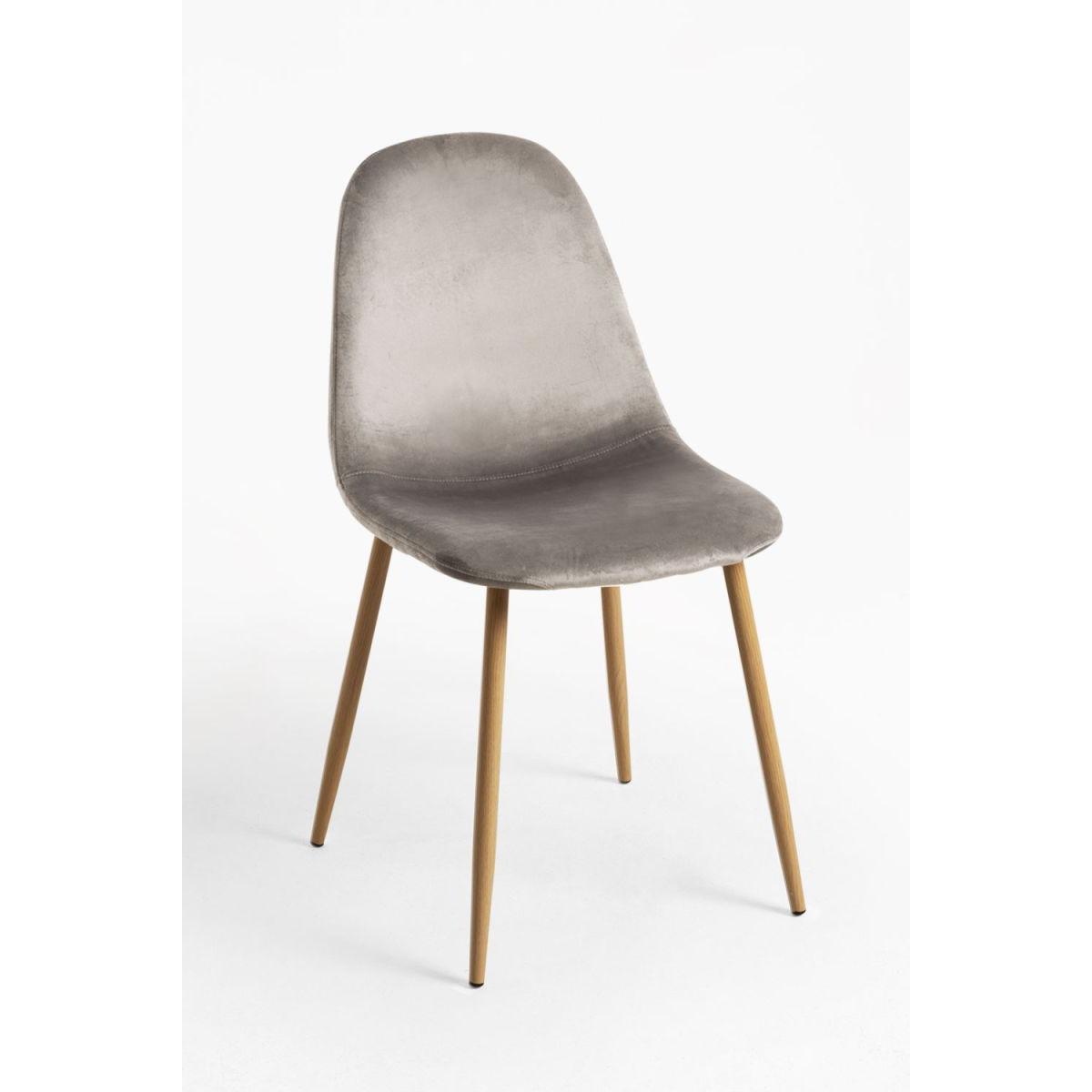 Regalos Miguel - Packs Sillas Comedor - Pack 4 Sillas Teok Terciopelo - Gris