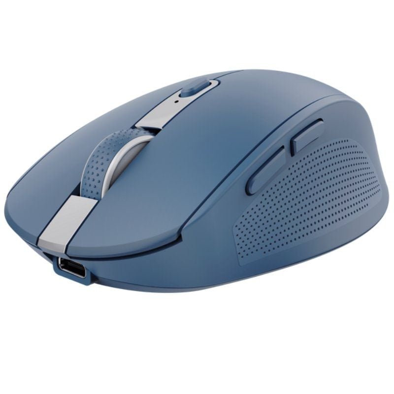 Trust Ozaa Ratón Inalámbrico Bluetooth + 2.4GHz, Mouse Silencioso Compacto Multidispositivo, 60% Plástico Reciclado, Ratón Bluetooth Recargable PC Portátil Windows Android Mac - Azul