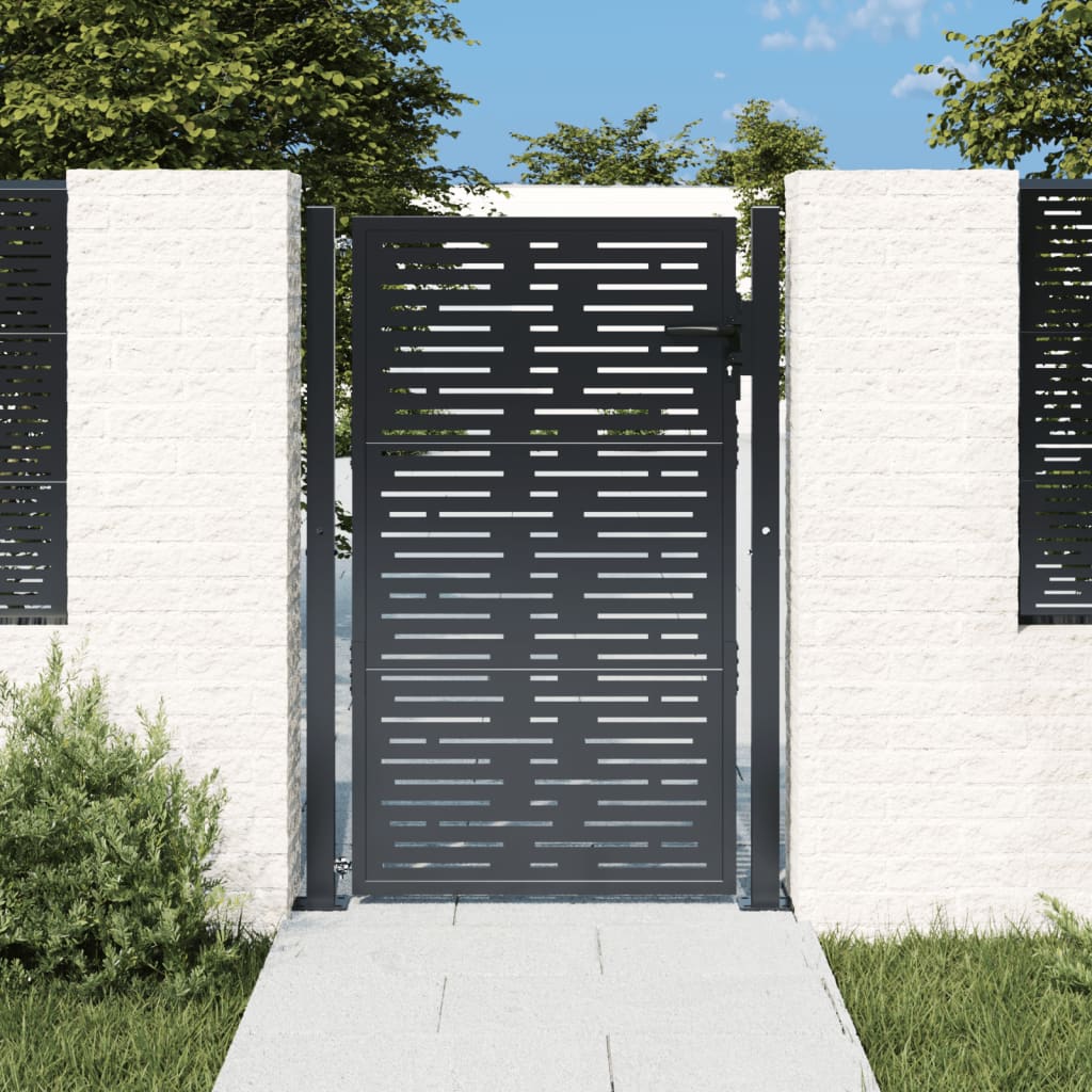vidaXL Puerta de jardín acero gris antracita diseño cuadrado Dimensiones 105 x 80 cm,  105 x 105 cm,  105 x 130 cm y mas