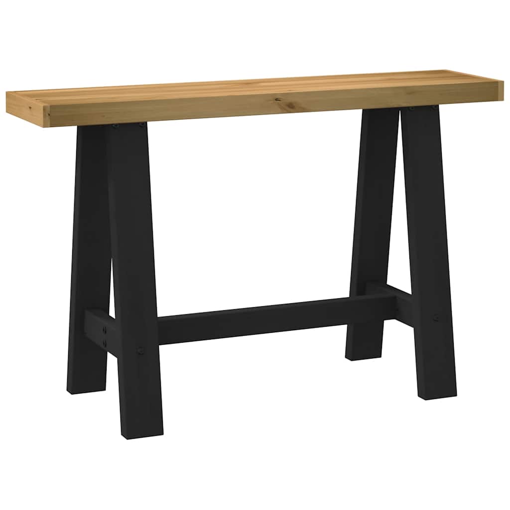 vidaXL Mesa consola NOAIN patas en A madera maciza pino 120x30x75 cm