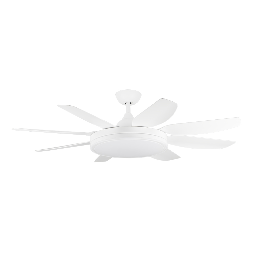 Ventilador de techo con luz Orbegozo CP 133140, motor DC, 6 velocidades, 8 aspas, temporizador, mando a distancia, 140 cm diámetro, 55 W