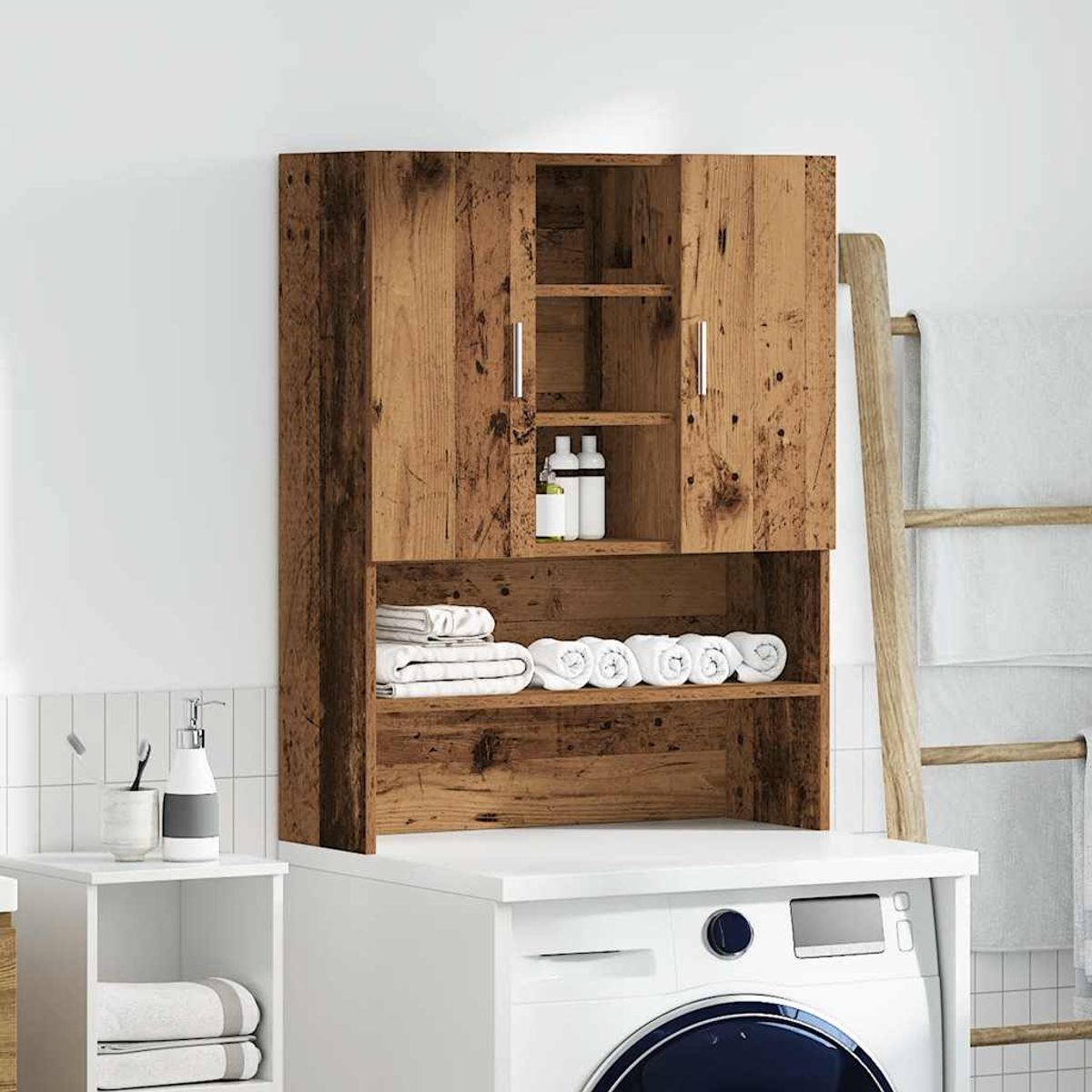 Armario auxiliar Dora 4 estantes + 2 puertas 90x70,5x25,5 cm
