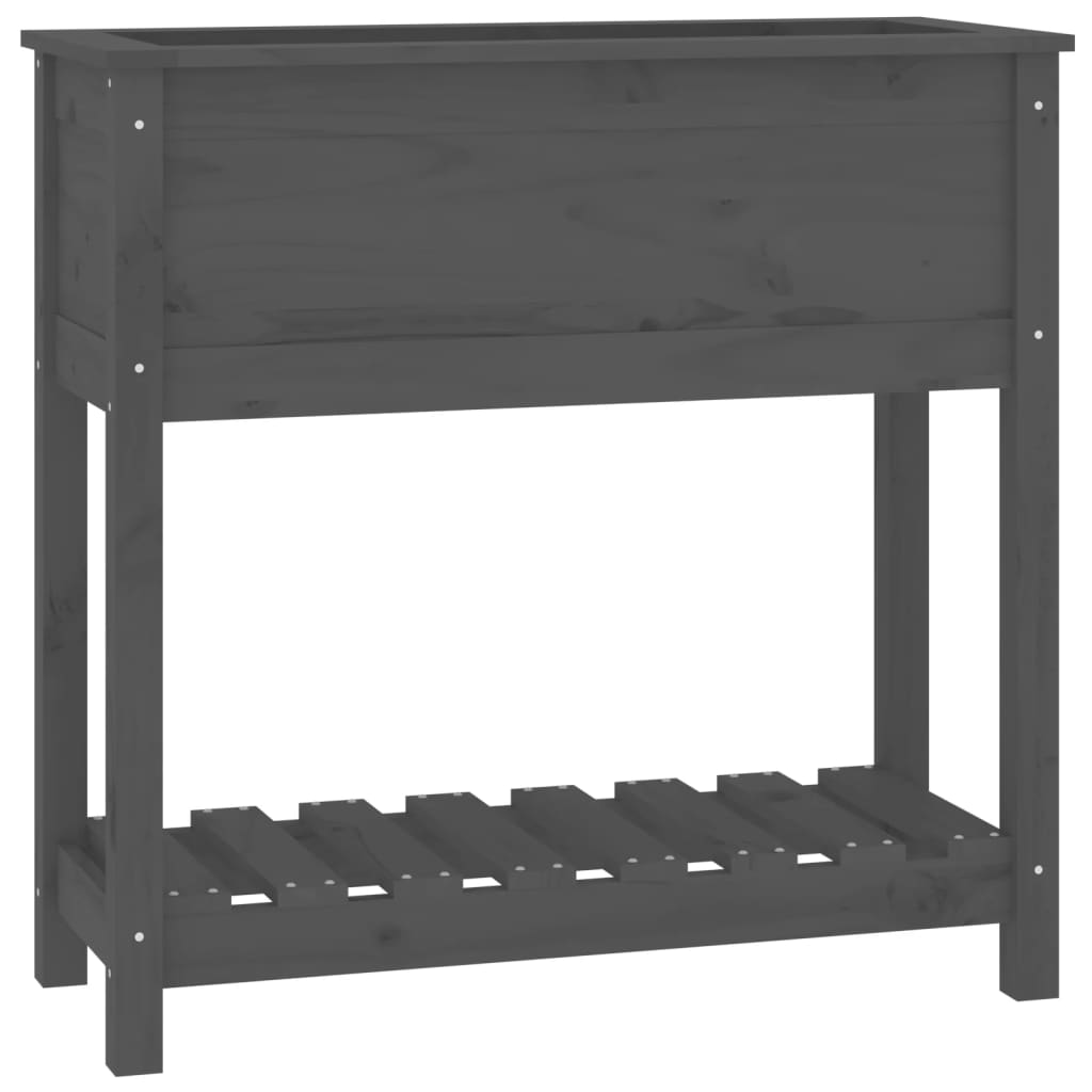 vidaXL Jardinera de madera maciza de pino 82,5x34,5x81 cm Color Natural,  Blanco,  Gris y mas