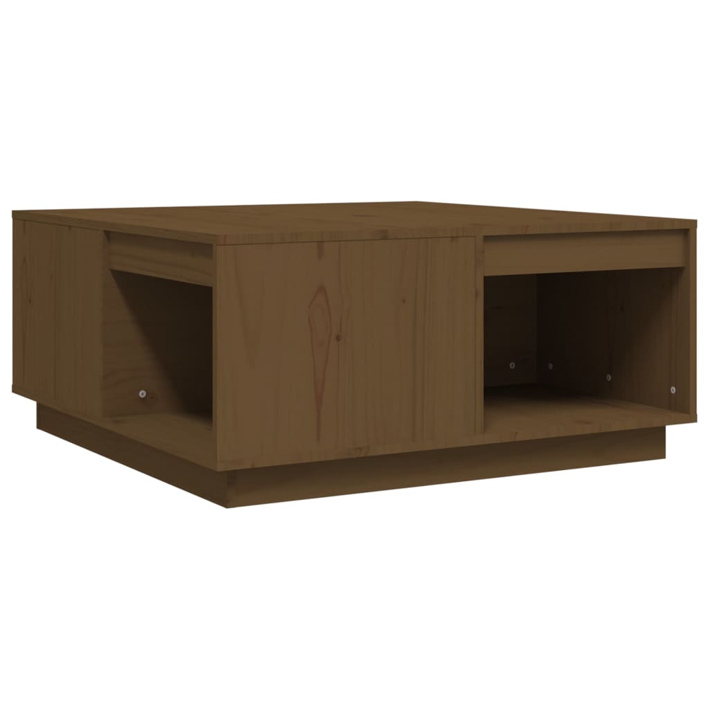 Vidaxl Mesa de Centro de Madera Maciza de Pino 80x81x36,5 Cm Natural