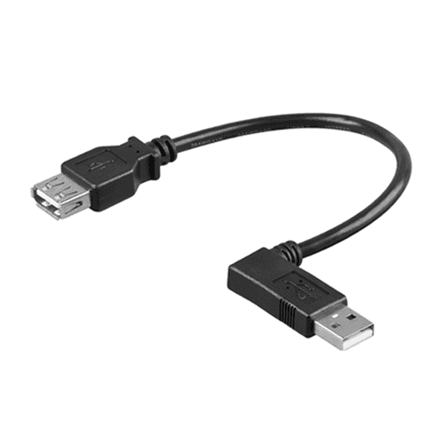 CABLEPELADO Cable Alargador USB 2.0 | Cable Extensor USB acodado 90º | Velocidad hasta 480 Mbit/s | Impresora,Ratón,Teclado,Pendrive,Mando de PS, Disco Externo,Ordenador | Negro | 15 cm