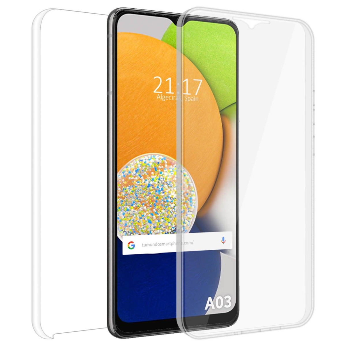 Tumundosmartphone Funda Completa PC TPU Transparente Samsung Galaxy A03