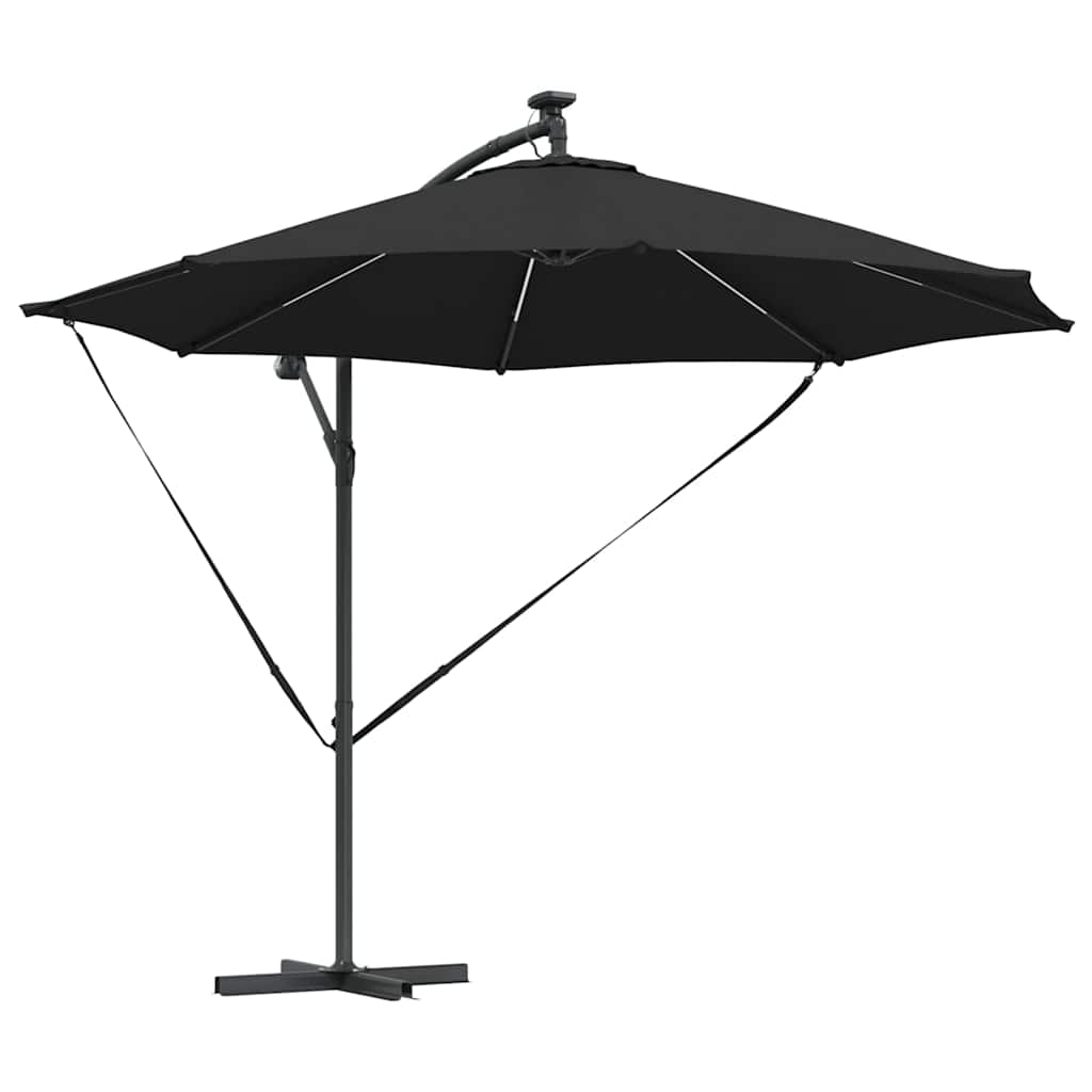 vidaXL Sombrilla Negro 294 x 294 x 248 cm Poliéster y Aluminio
