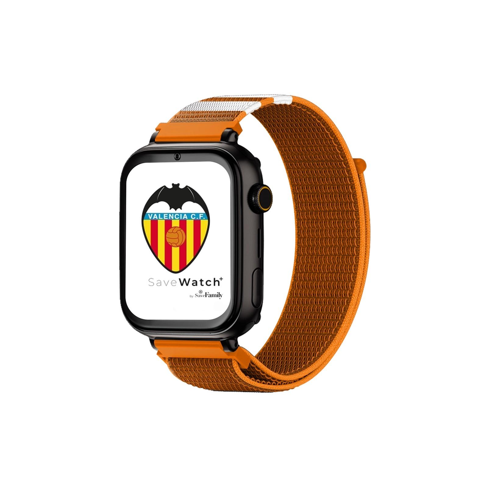 Reloj gps niño SaveFamily Relojes con GPS SaveWatch Plus Negro Ed. Valencia CF 4G Reloj Inteligente niño Llamada Vídeo Face ID UltraSlim Bluetooth App Store Correa Tela Naranja Save Family reloj inteligente Smartwatch NO INCLUYE SIM