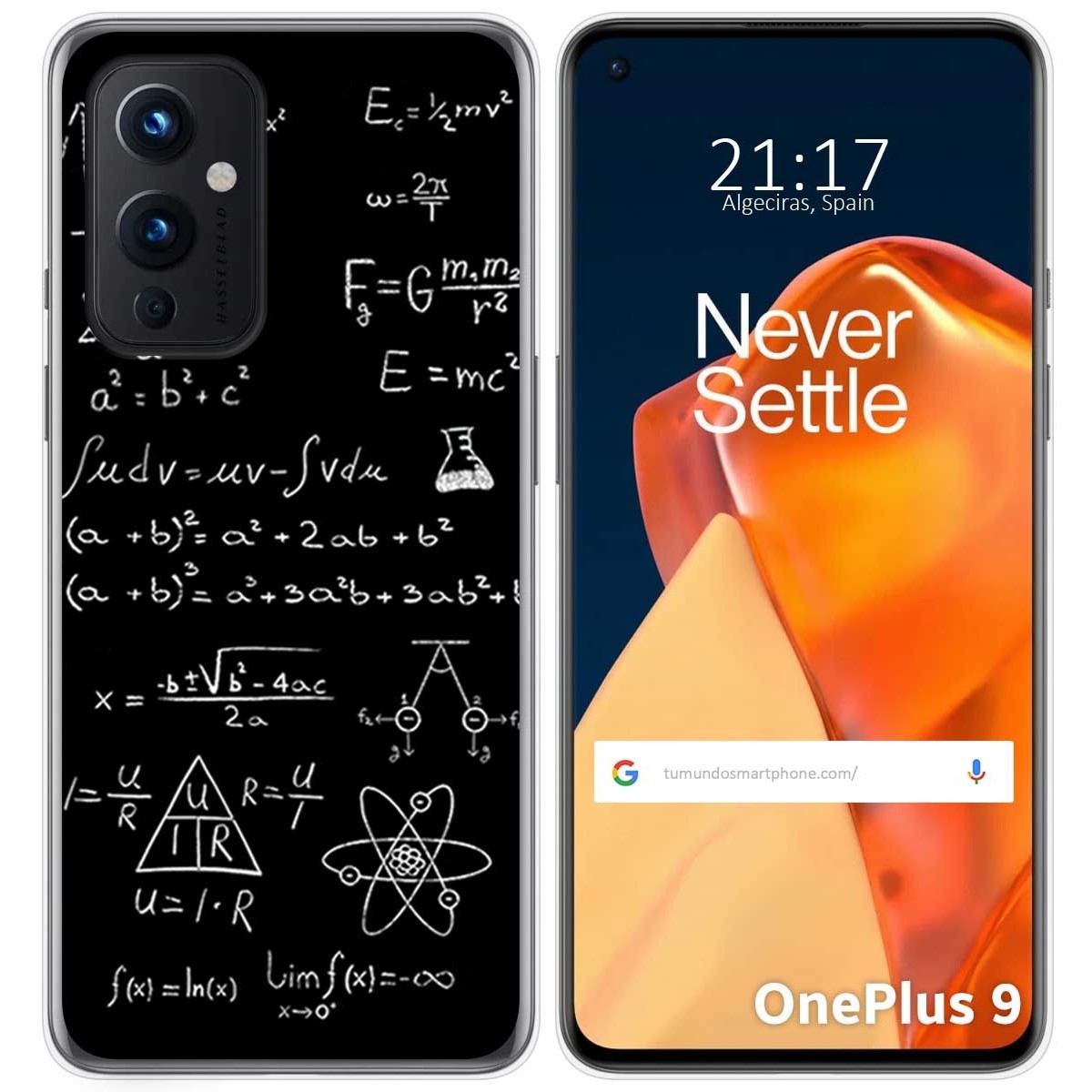 Tumundosmartphone Funda Gel Tpu para OnePlus 9 5G diseño Formulas Dibujos