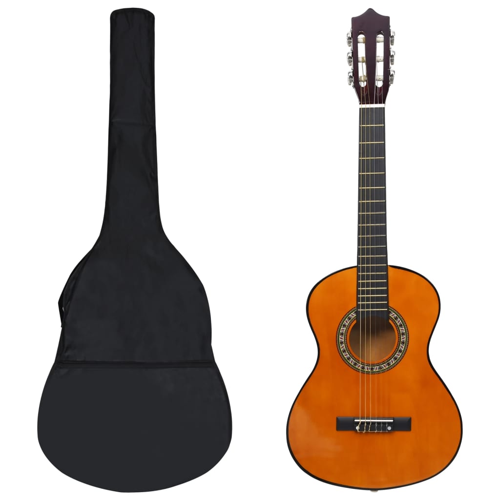 vidaXL Set de Guitarra Clásica para Niños Principiantes 8 Plazas 1/2 34" Color Marrón claro,  Marrón oscuro,  Azul y mas