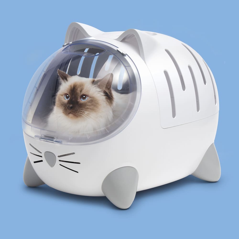 Catit PIXI Mio - Transportín y Cama para Gatos con Diseño Ergonómico y Estilo de Gato, Ideal para Viajes Seguros y Cómodos