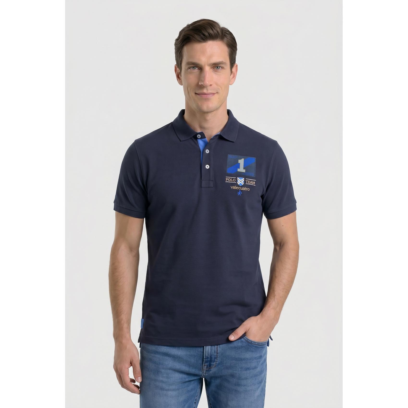 Polo Valecuatro bordado modelo Team azul marino